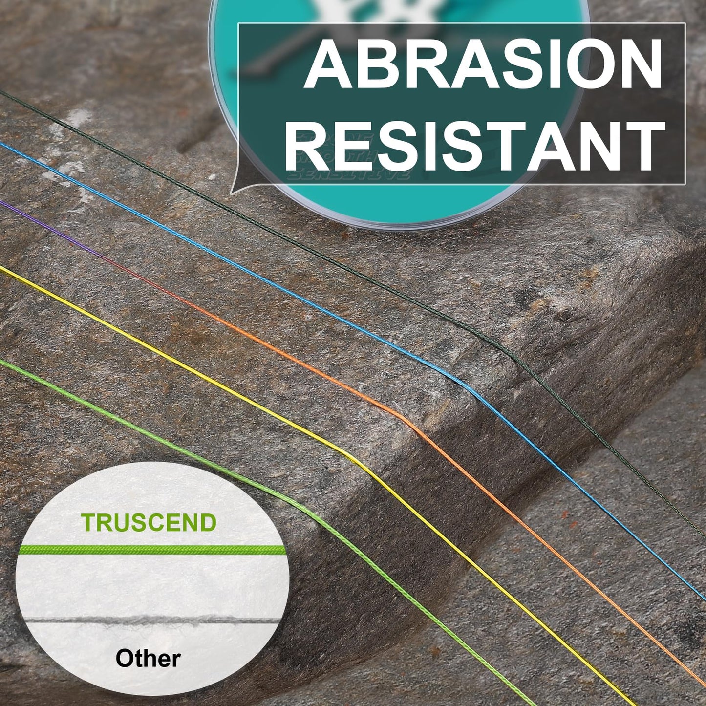 TRUSCEND X8 Braided Fishing Line, Upgraded Spin Braid Fishing Line, Smooth and Ultra Thin Braided Line, Fishing Wire Super Strength and Abrasion Resistant, No Stretch and Low Memory 6lb-328yds