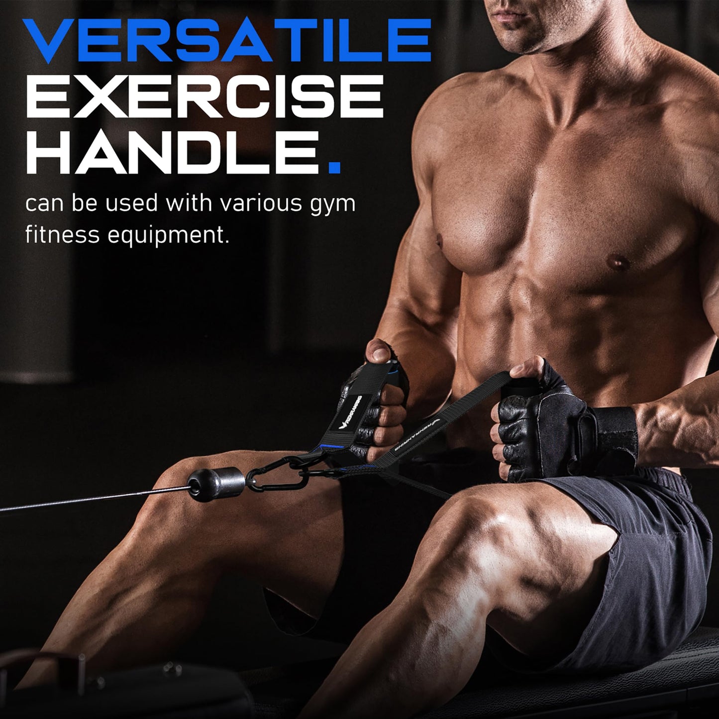 RENRANRING Gym Exercise Handles, Replacement Handle Attachments for Cable Machine Pulleys, Resistance Band and Strength Trainer, Pull Down Workout Accessories, Home Gym Add On Equipment