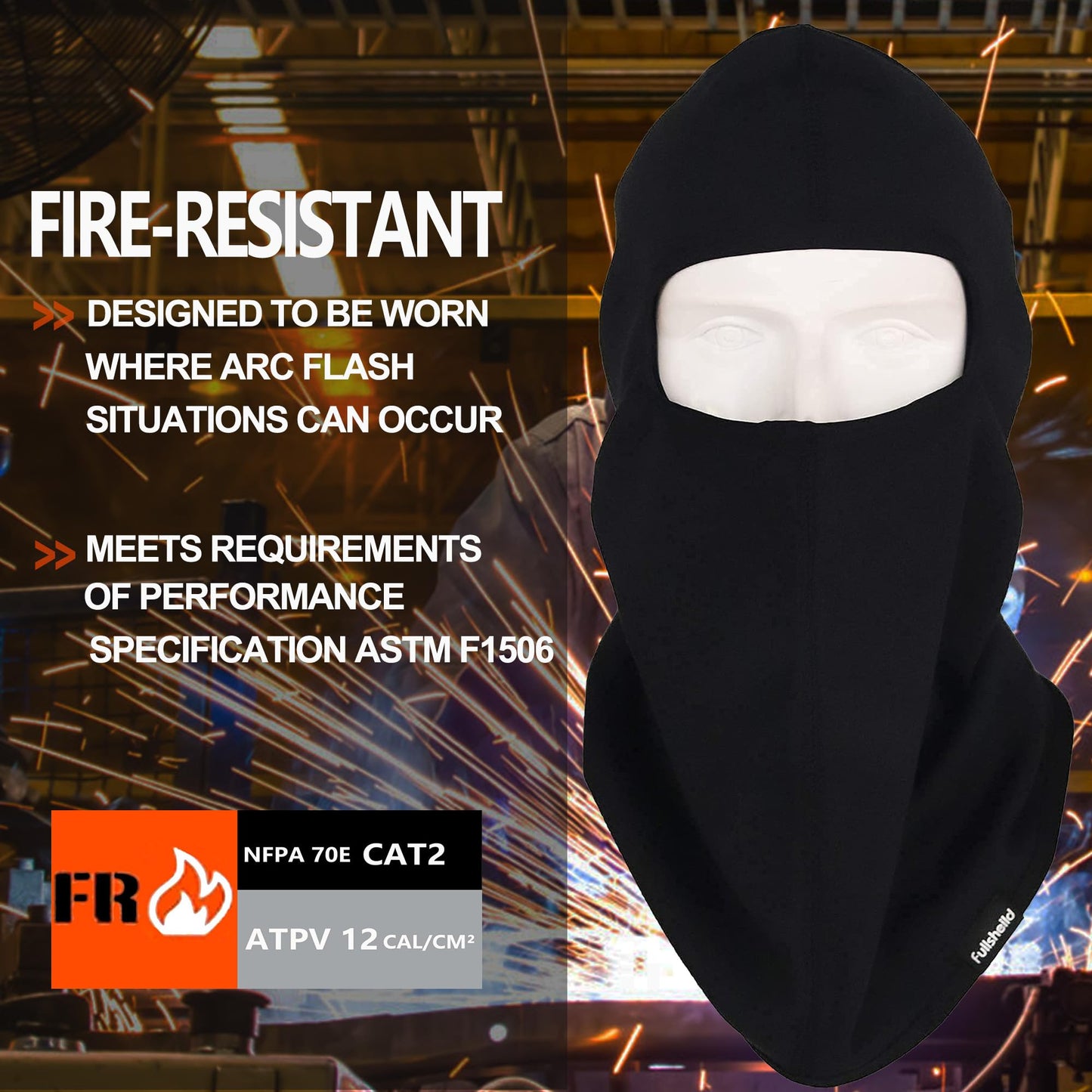 Fullsheild FR Flame Resistant Balaclava Face Mask NFPA2112 CAT2 Cover Hood for Welding Hunting Army Military OneSize