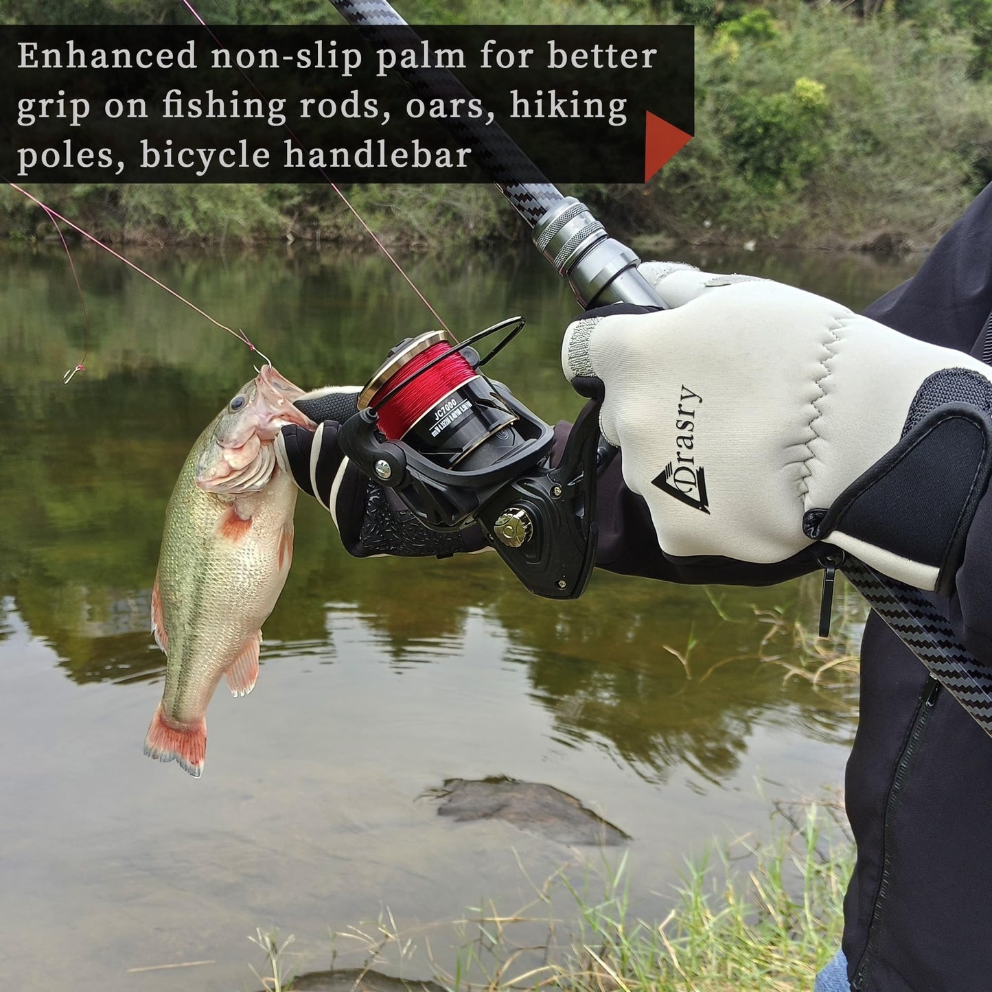 Drasry Neoprene Ice Fishing Gloves Touchscreen 3 Cut Fingers Warm Cold Weather Suitable for Men and Women Fly Fishing Photography Motorcycle Running Shooting (Gray/Black XL)