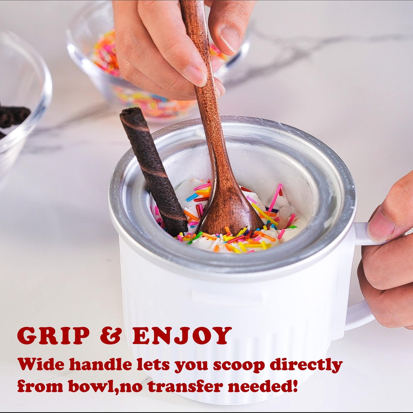 TWO BOWLS Ice Cream Maker Attachment for All KitchenAid Stand Mixer, Makes Homemade Ice Cream, Gelato, Sorbet,Frozen Yogurt