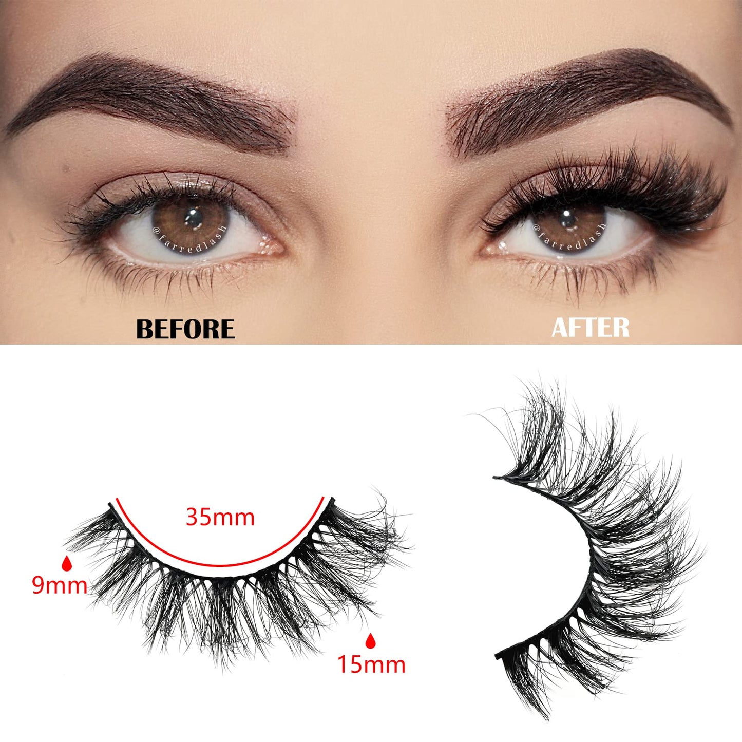 FARRED Cat Eye Lashes Short Natural Eyelashes 15mm Fluffy Wispy Strip Eyelash 14 Pairs Cute Natural Fake Lashes Packs Small Full pestañas Set (F10 | 9-15mm)