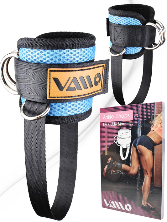 VAIIO Ankle Straps for Cable Machines,Adjustable Comfort fit Neoprene, Reinforce Double D-Ring - Premium Ankle Cuffs to Improve Abdominal Muscles, Lift The Butts, Tone The Legs for Men & Women