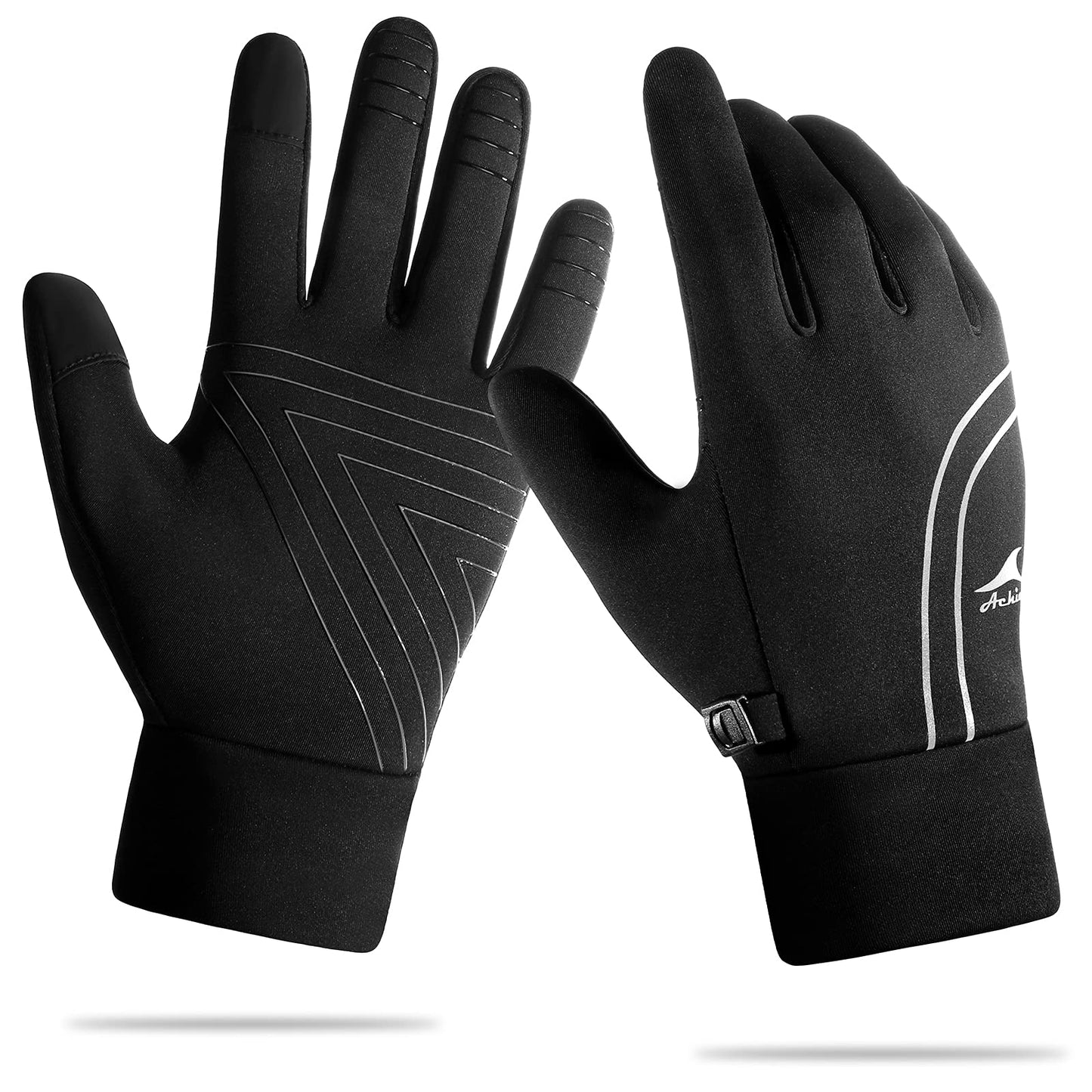 Achiou Winter Running Gloves for Men Women,Lightweight Touchscreen Gloves, Liners Thermal Warm Gloves for Cycling,Driving, Hiking, Walking, Texting