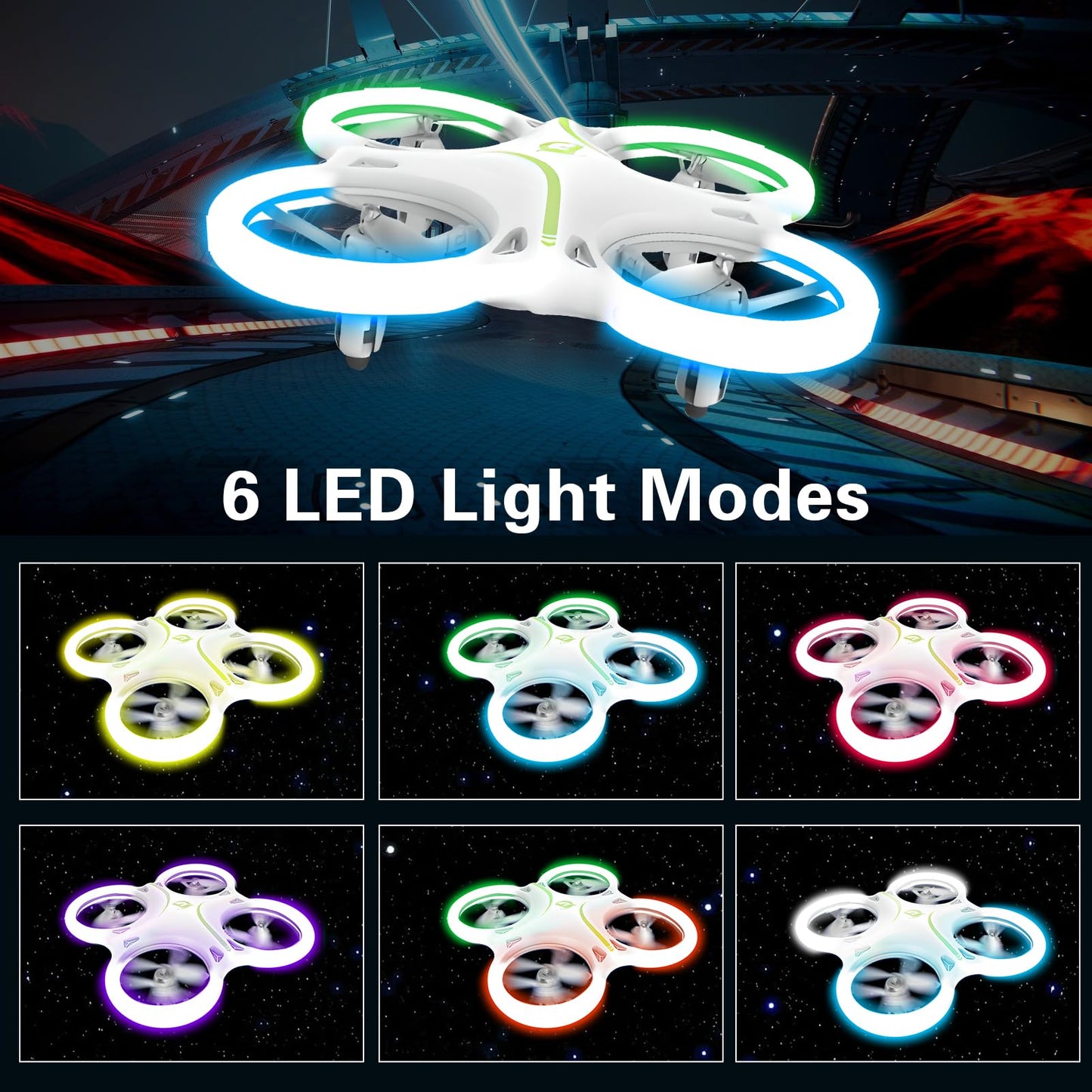 Drones for kids 8-12, Drone for Kid and Beginner, Drone with Led Light, Small Indoor Rc Drone with 360 Flip, 2 Batteries, One Key Take Off Landing, Kids Flying Toy Gift for Boy and Girl