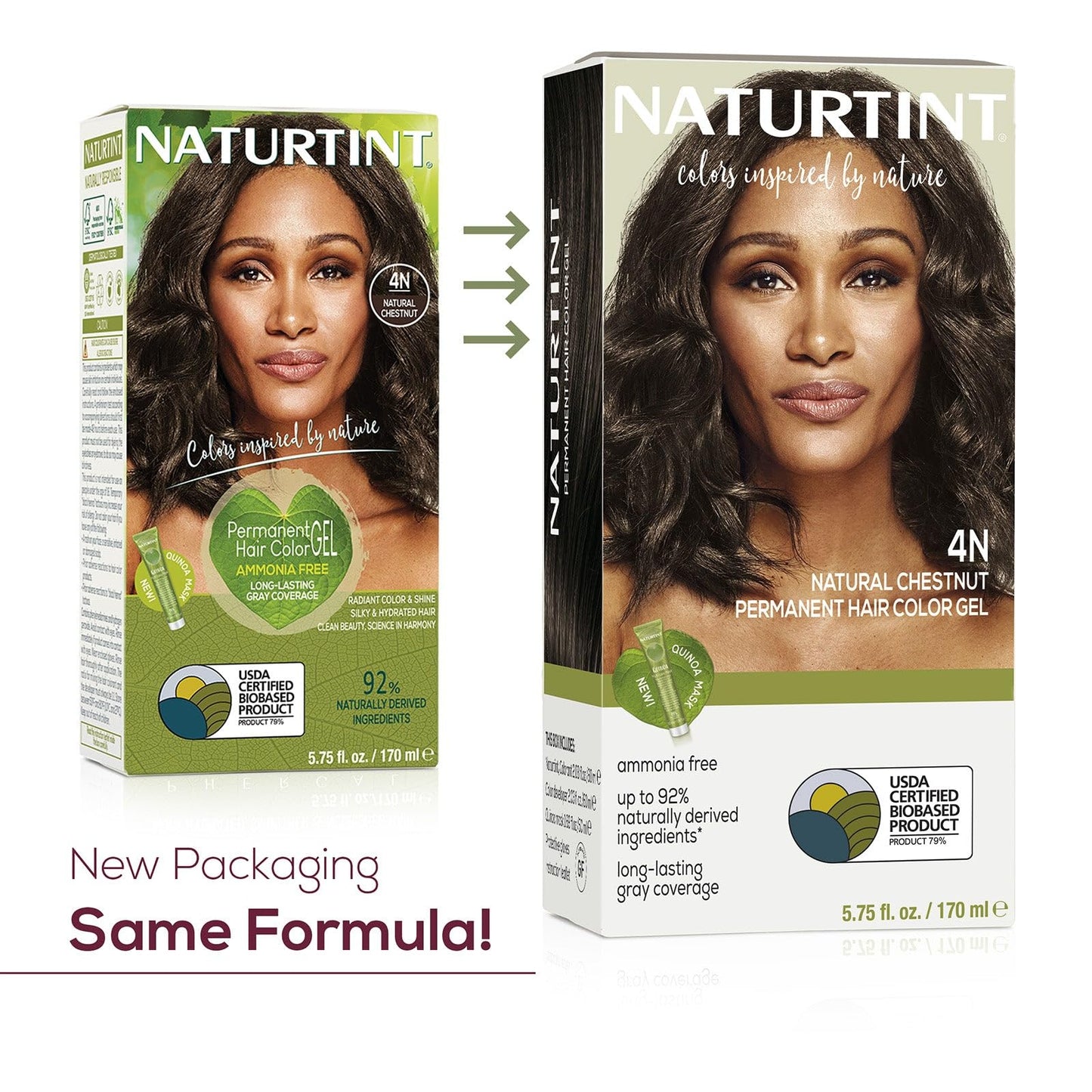 Naturtint 4N Natural Chestnut Permanent Hair Color (Pack of 1), Ammonia Free, Vegan, Cruelty Free, up to 100% Gray Coverage, Long Lasting Results (Packaging may vary)