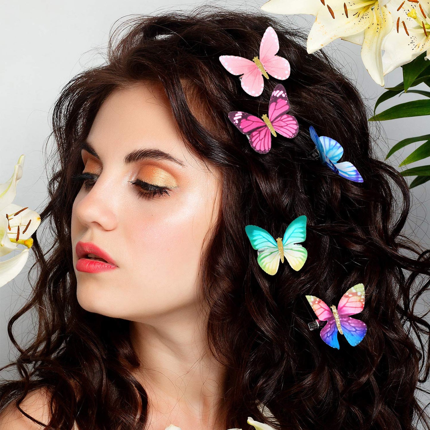 Boao 18 Pieces Glitter Butterfly Hair Clips for Girls Teens Women Hair Accessories (Elegant Style)