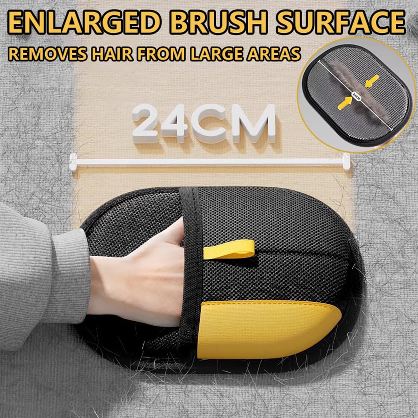 Yostyle Electrostatic Pet Hair Remover Glove - Reusable Electrostatic Pet Hair Removal Gloves for Couch, Carpet, Double Sided Grooming Glove for Cat & Dog Hair, Upgraded Static Removal Tool (1)