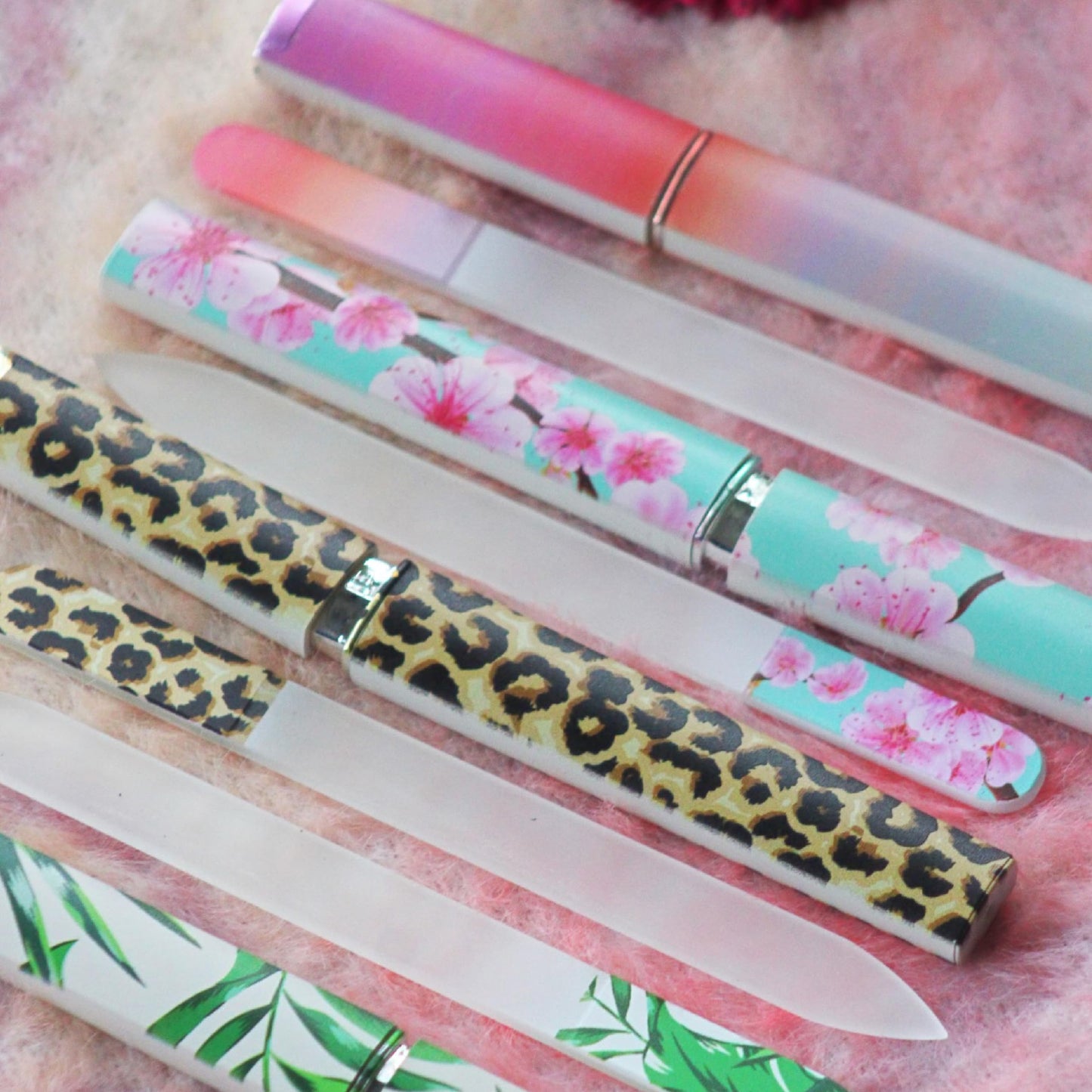 Best Crystal Glass Nail File for Women - Nail File & Travel Case - Nail File Set for Women - Heavy Duty Nail File for Natural Nails, Gel - Professional Nail Shaper - Blossom 3mm