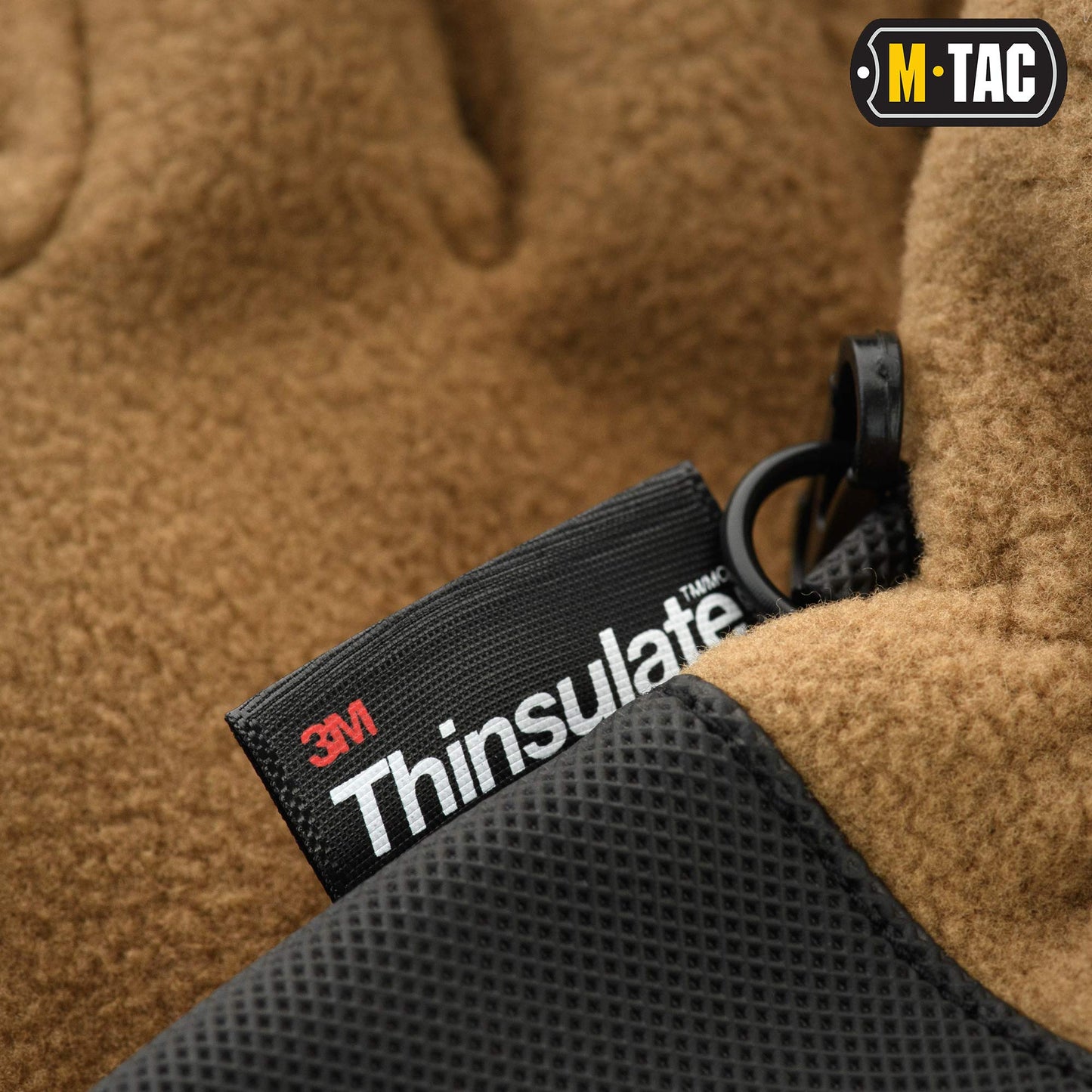 M-Tac Fleece Thinsulate Winter Gloves - Touchscreen Fingers and Anti Skid Palm - Windproof Insulated Warm Gloves for Men (Coyote Brown, XL)