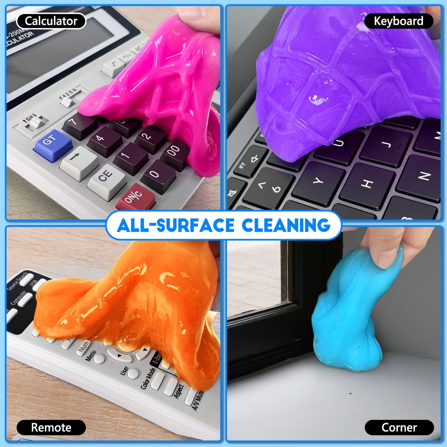 YOPINSAND Car Cleaning Gel, 4 Pack Car Cleaning Putty, Universal Auto Deatiling Tools, Reusable Interior Cleaner for Car Keyboard Air Vent, Car Slime Cleaner Dust Cleaning Gel