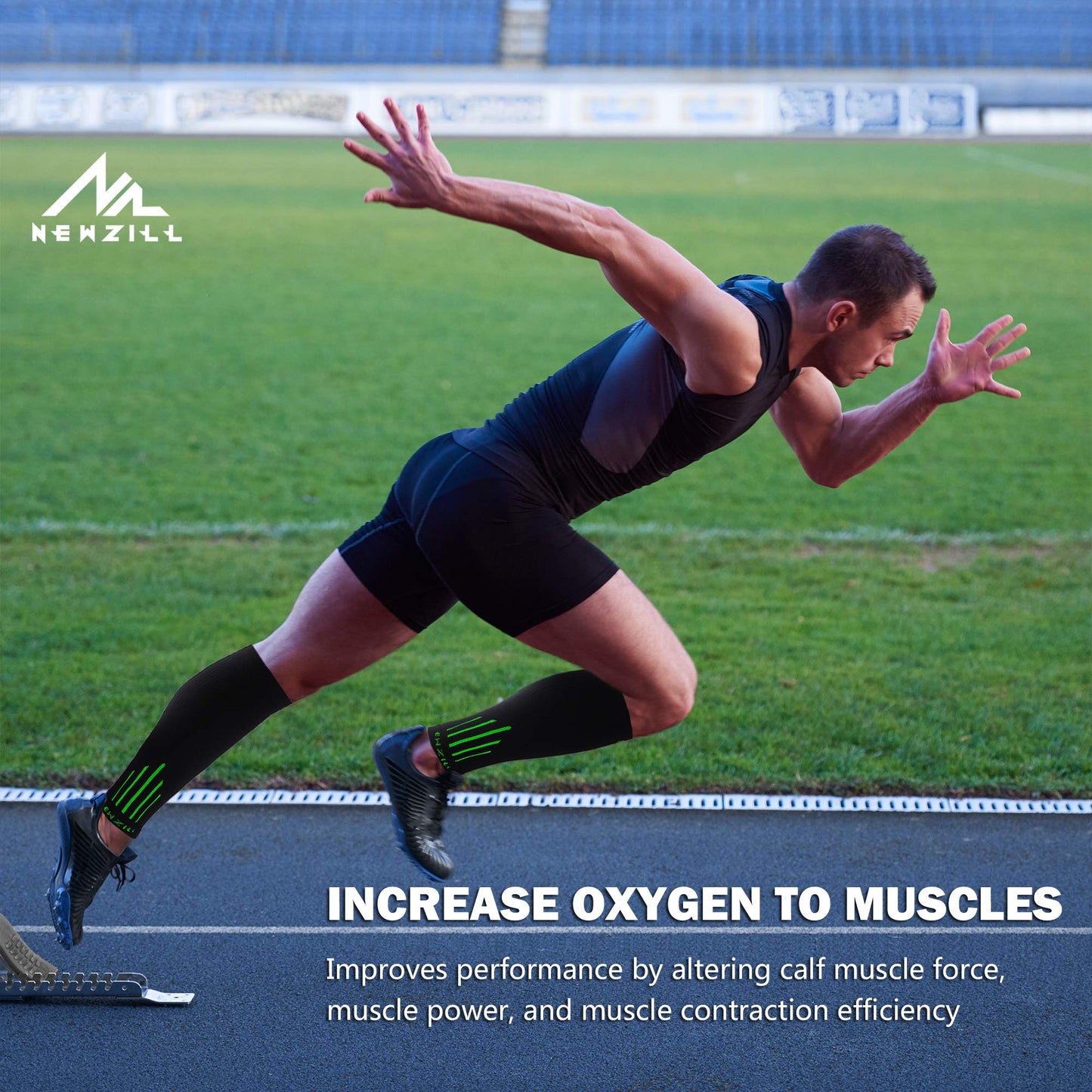 NEWZILL Compression Calf Sleeves (20-30mmHg) for Men & Women - Perfect Option to Our Compression Socks - for Running, Shin Splint, Medical, Travel, Nursing, Cycling (S/M, Green)