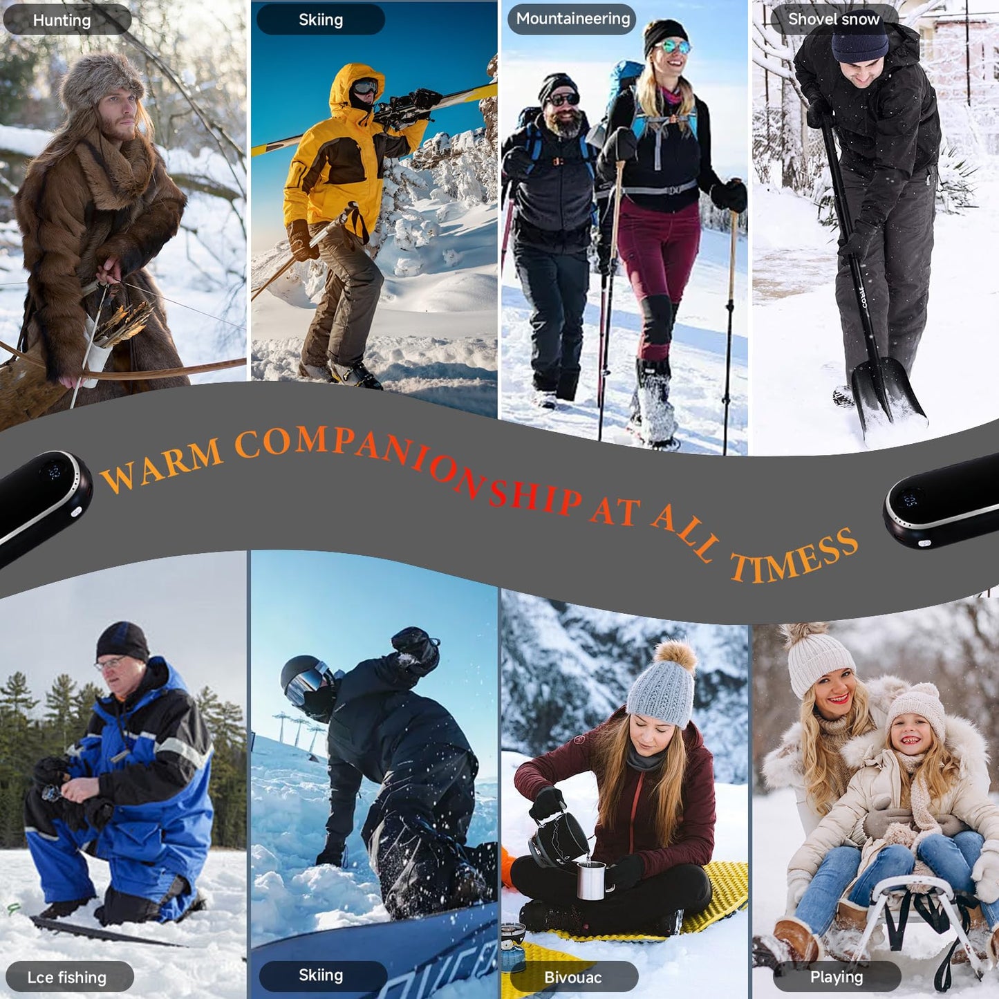 Hand Warmers Rechargeable, 10000mAh Electric Hand Warmer, 3 in 1 Dual-Sided Hand Warmers Reusable Heat Up to 140℉, Portable Hand Warmer Great Gift for Christmas Outdoors, Hunting, Camping, Women Mens