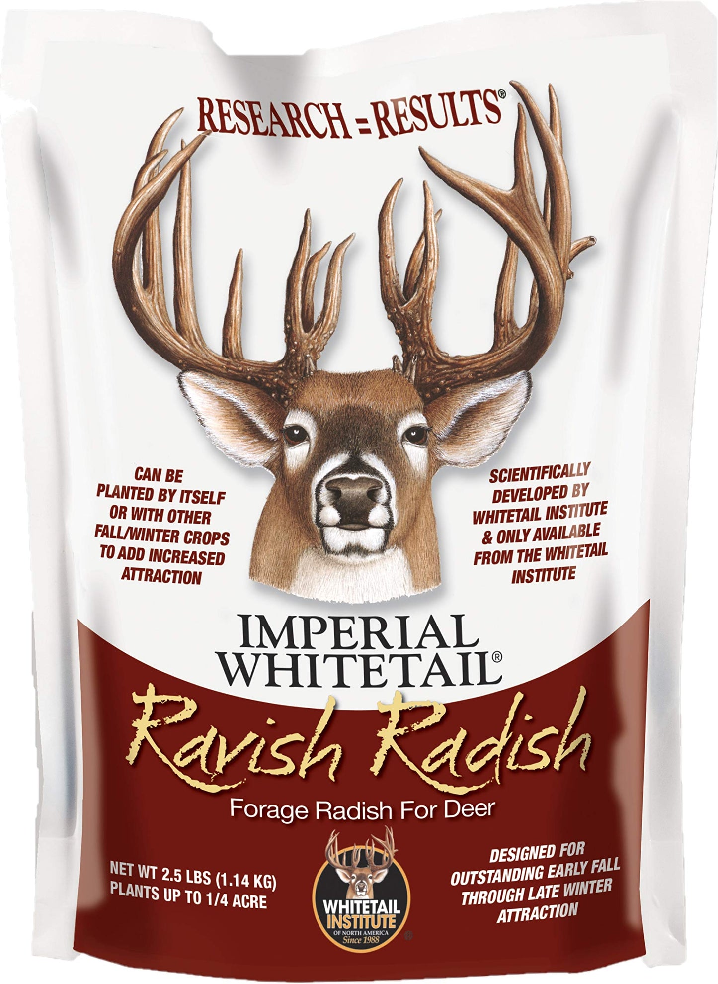 Whitetail Institute Ravish Radish Deer Food Plot Seed, High Production Annual Forage Radish Seed Varieties to Attract and Hold Deer Throughout Fall and Winter, 2.5 lbs (.25 Acre)