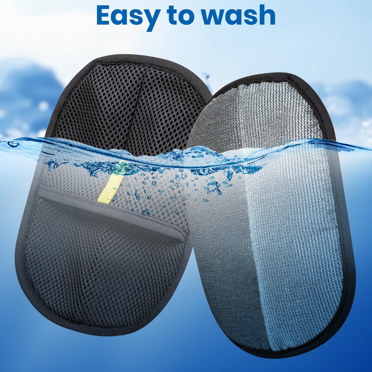 WAZNFYV 3Pcs Pet Hair Removal Glove, 2025 New Upgrade Electrostatic Gloves Pet Hair Reusable for Cats Dogs & Pets