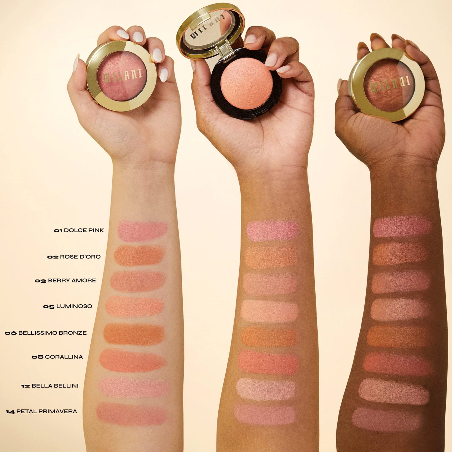 Milani Baked Blush - Petal Primavera (0.12 Ounce) Cruelty-Free Powder Blush - Shape, Contour & Highlight Face for a Shimmery or Matte Finish