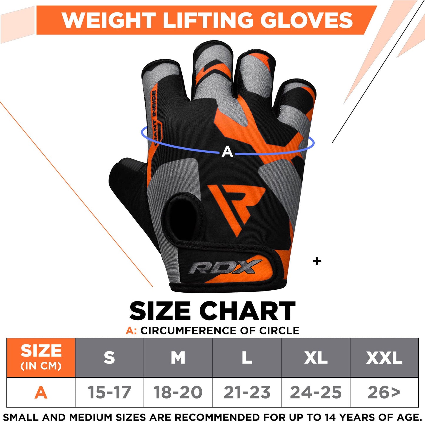 RDX Weight Lifting Gloves Gym Fitness Workout, Anti Slip Padded Palm Elasticated Strength Training Equipment Men Women Half Finger Exercise Bodybuilding Calisthenics Cycling Rowing Climbing