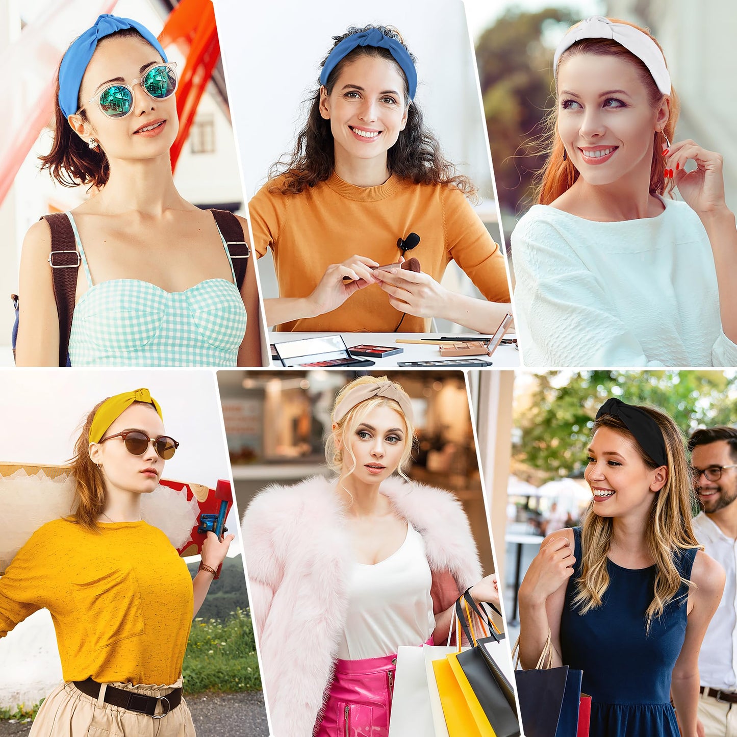 DiyJibb Headbands for Women Girls - 6PCS Stylish Top Knotted Headbands - Knotted Headband for Women - Head Bands Wide Hairband Hair Accessories