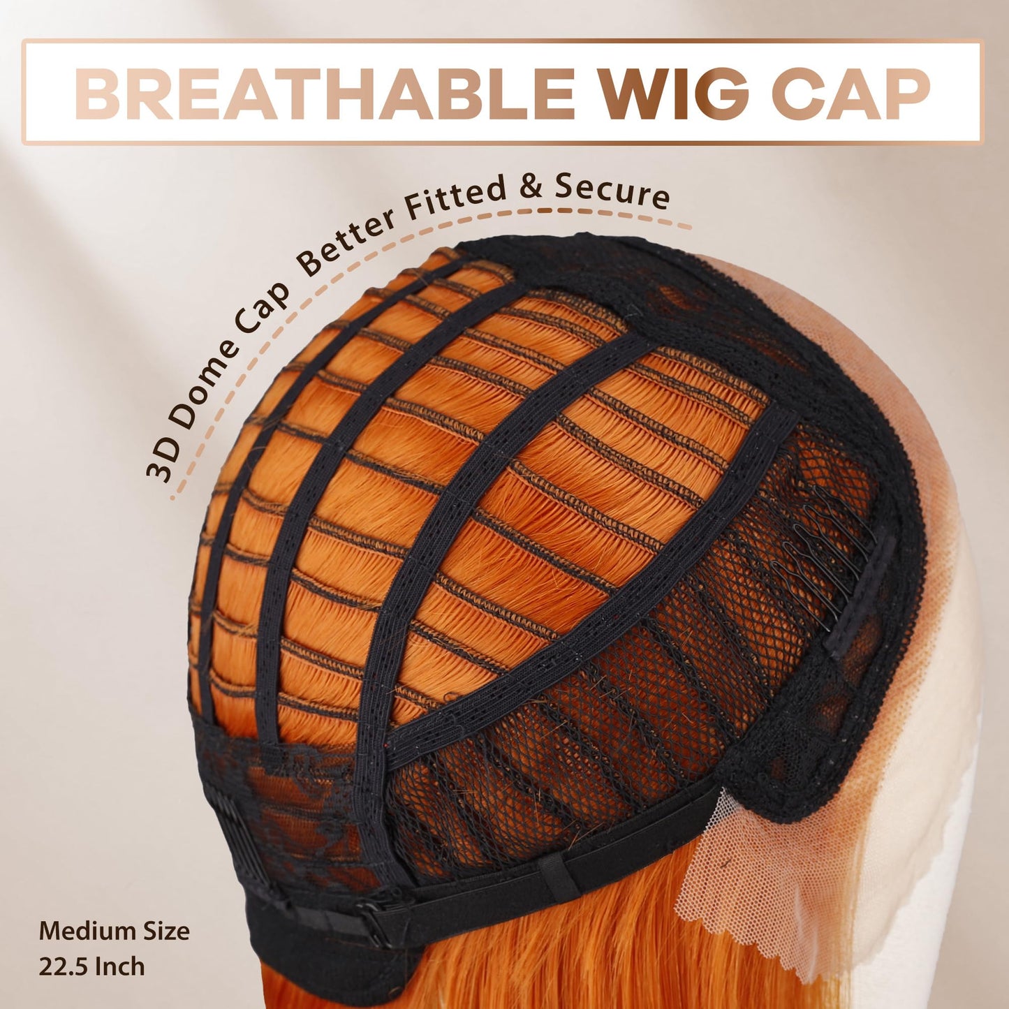 BLL Ginger Wig, Lace Front Wigs Pre-Plucked 13x4 Synthetic HD Lace Front Wigs Long Straight Glueless Ready to Wear Orange Wig For Black Women 26inch
