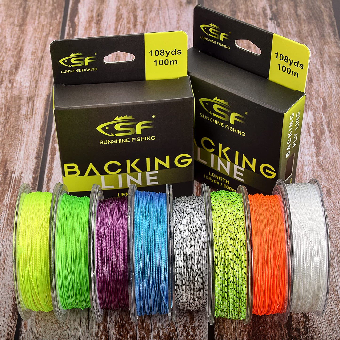 SF Fly Fishing Dacron Braided Backing Line Trout Line 30LB 100m/108yds Fluo Yellow