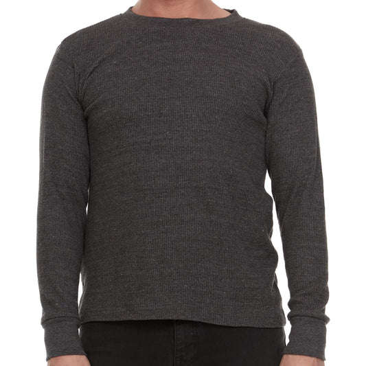 JMR Men's Thermal Shirt Heavy Weight Long Sleeve Waffle Crew Neck Top Underwear, Colors, Sizes (Charcoal, Large)