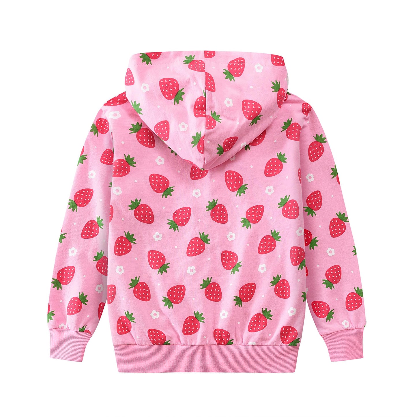 Tkria Baby Girls Zip-up Jacket Toddler Lightweight Hoodie Cotton Pullover Fleece Strawberry Sweatshirt Kids Fall Winter Coat Outwear Size 6