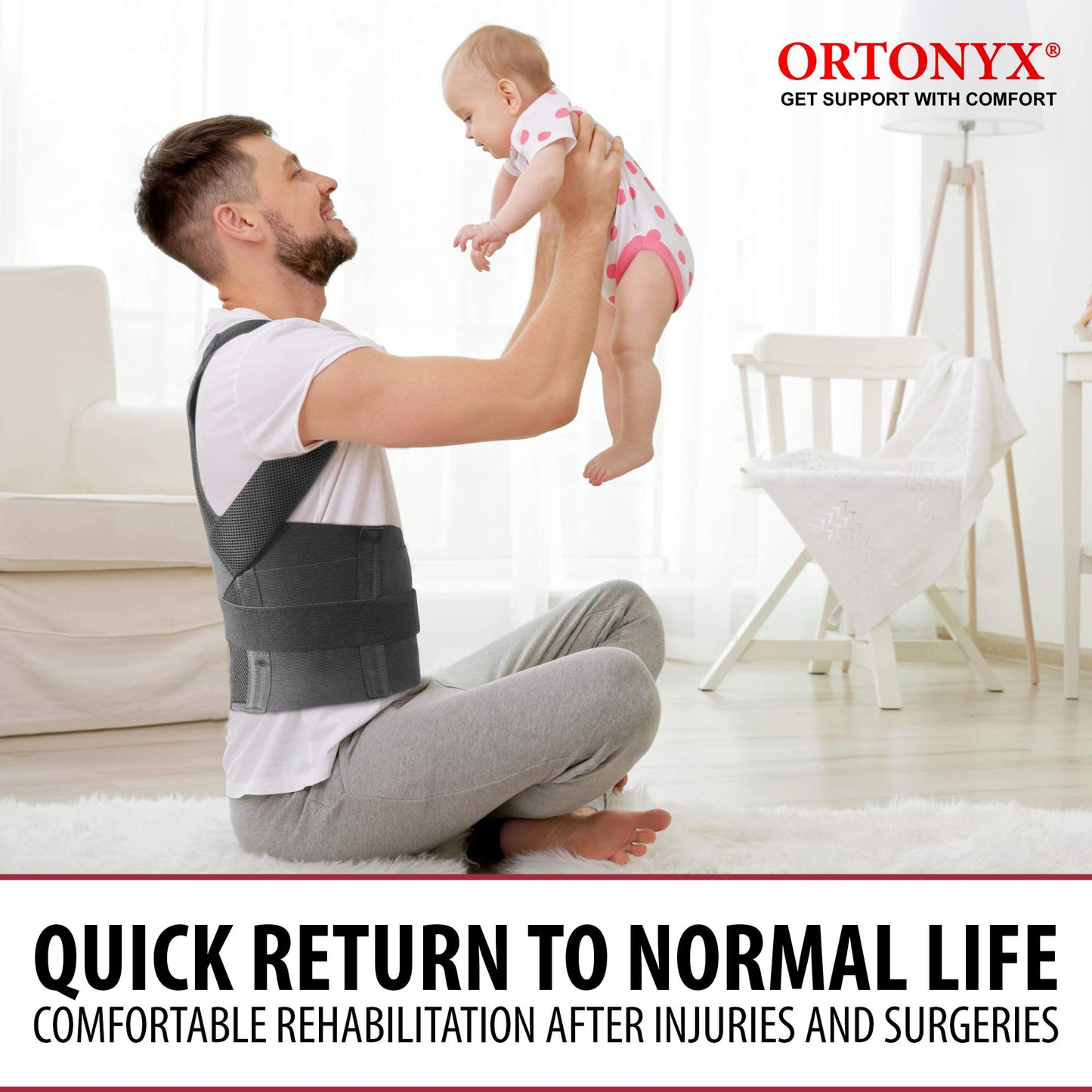 ORTONYX Comfort Posture Corrector for Men and Women Clavicle and Shoulder Support Back Brace, Fully Adjustable / 656A-X-Large