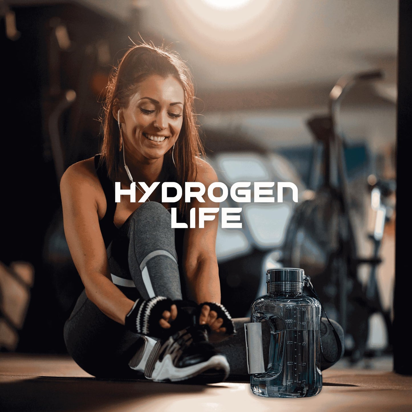 BRÜUN Big Hydrogen Water Bottle Generator 50 Oz. / 1.5L High-Capacity | A Grey Colored Portable Health Boosting Water Ionizer Generator Machine with SPE PEM Technology