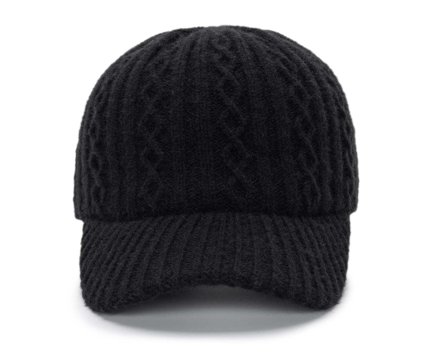 Eohak Women Knitted Baseball Cap Winter Warm Visor Beanie Hat Outdoor Travel Baseball Cap