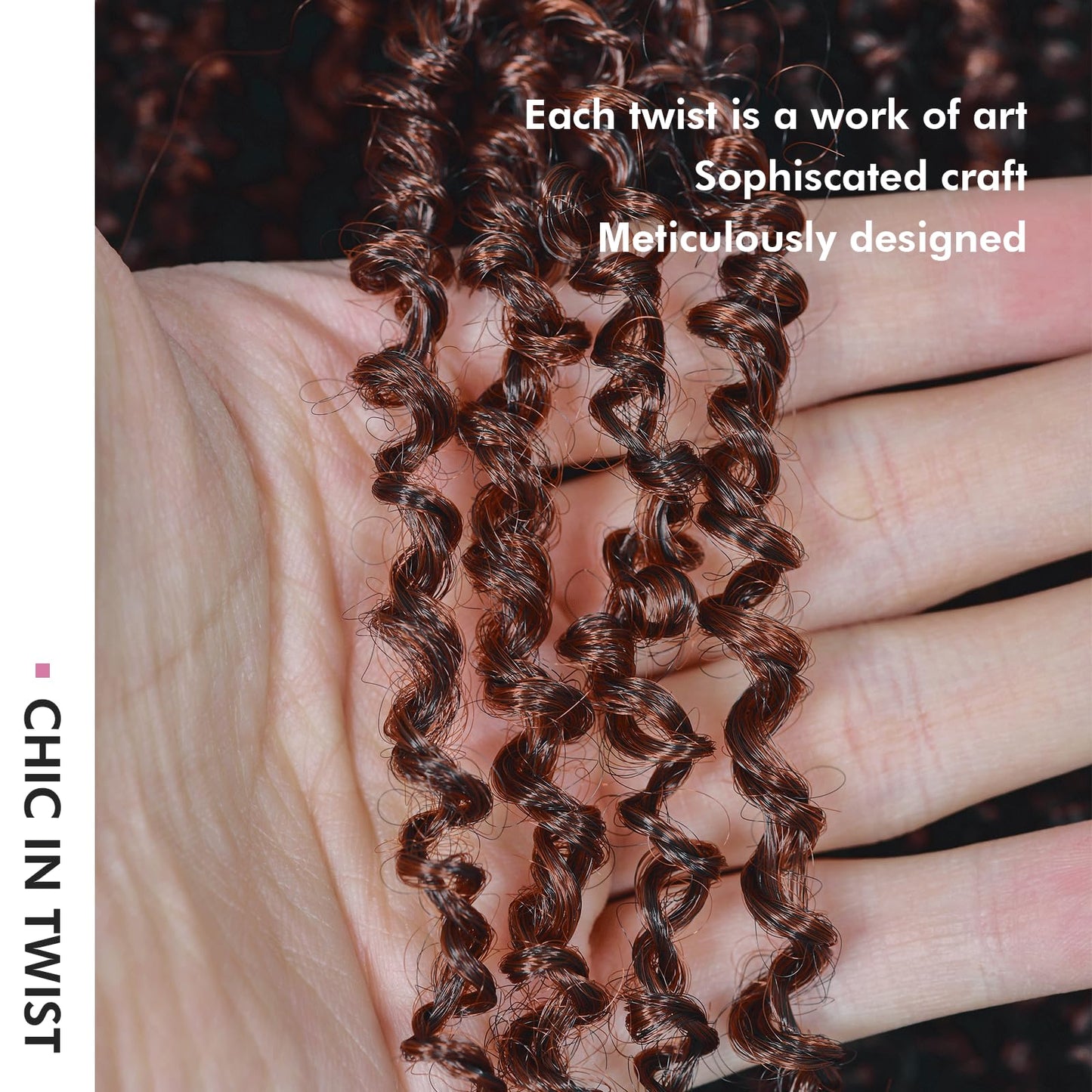 Toyotress Yanky Twist Crochet Hair - 8 Inch 2 Packs (30 Strands/Pcs) Fluffy Spring Mini Twist Passion Twist, Black Mix Brown Pre-Looped Crochet Braids Braiding Hair (8 Inch, F1B/30-2P)