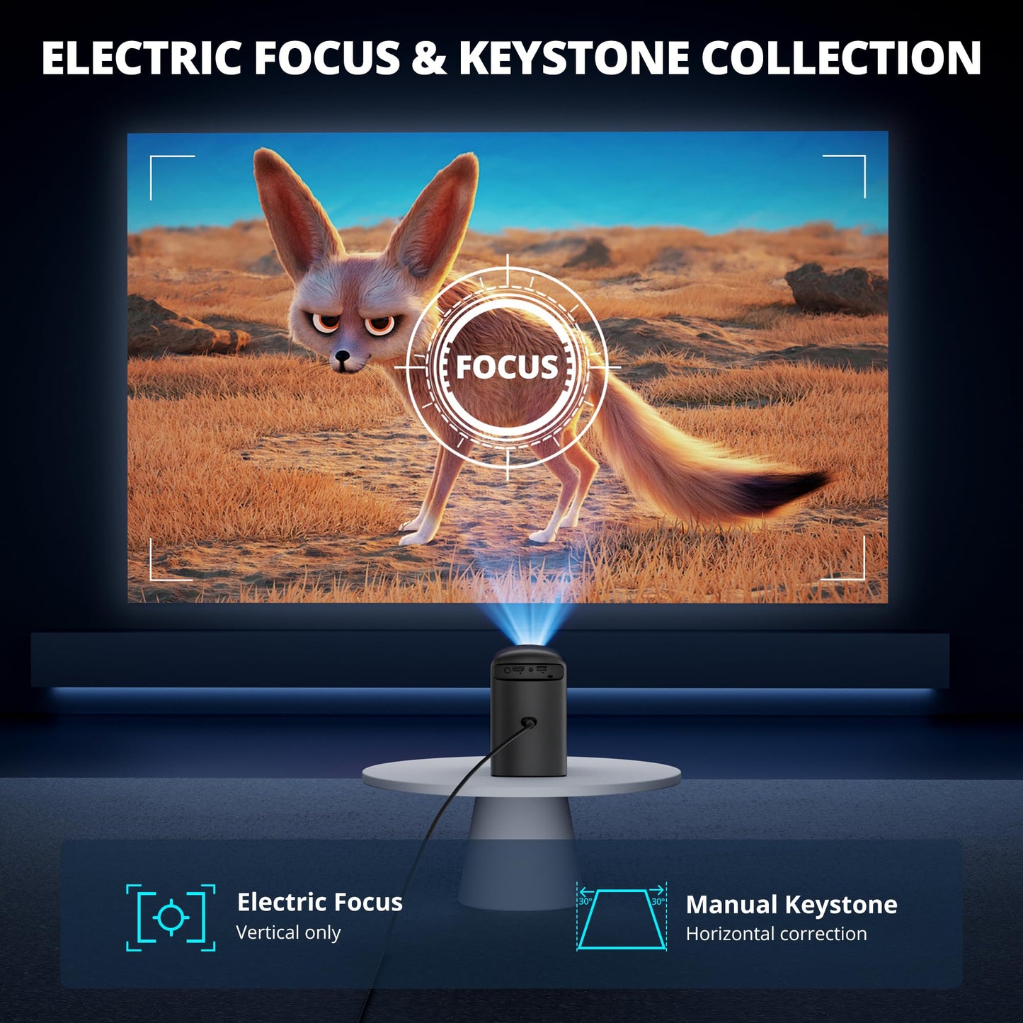 Wireless Mini Projector with WiFi and Bluetooth 5G, Portable Projector Support 4K Movie Video Projection, Electric Focus 350ANSI Phone Projector Home and Outdoor Cinema with HDMI Cable