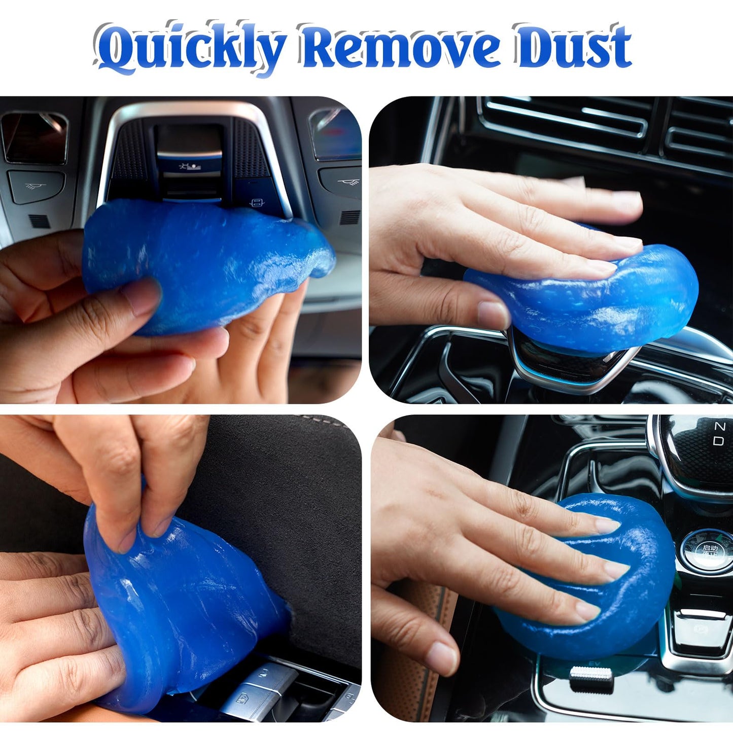 Zmarthumb 4 Pack Cleaning Gel, Car Putty Slime, Universal Auto Detailing Tools, Car Crevice Interior Cleaner Putty Gel, Cleaning Kit Dust Cleaning Mud for Car Vents, PC, Laptops, Cameras, Keyboard