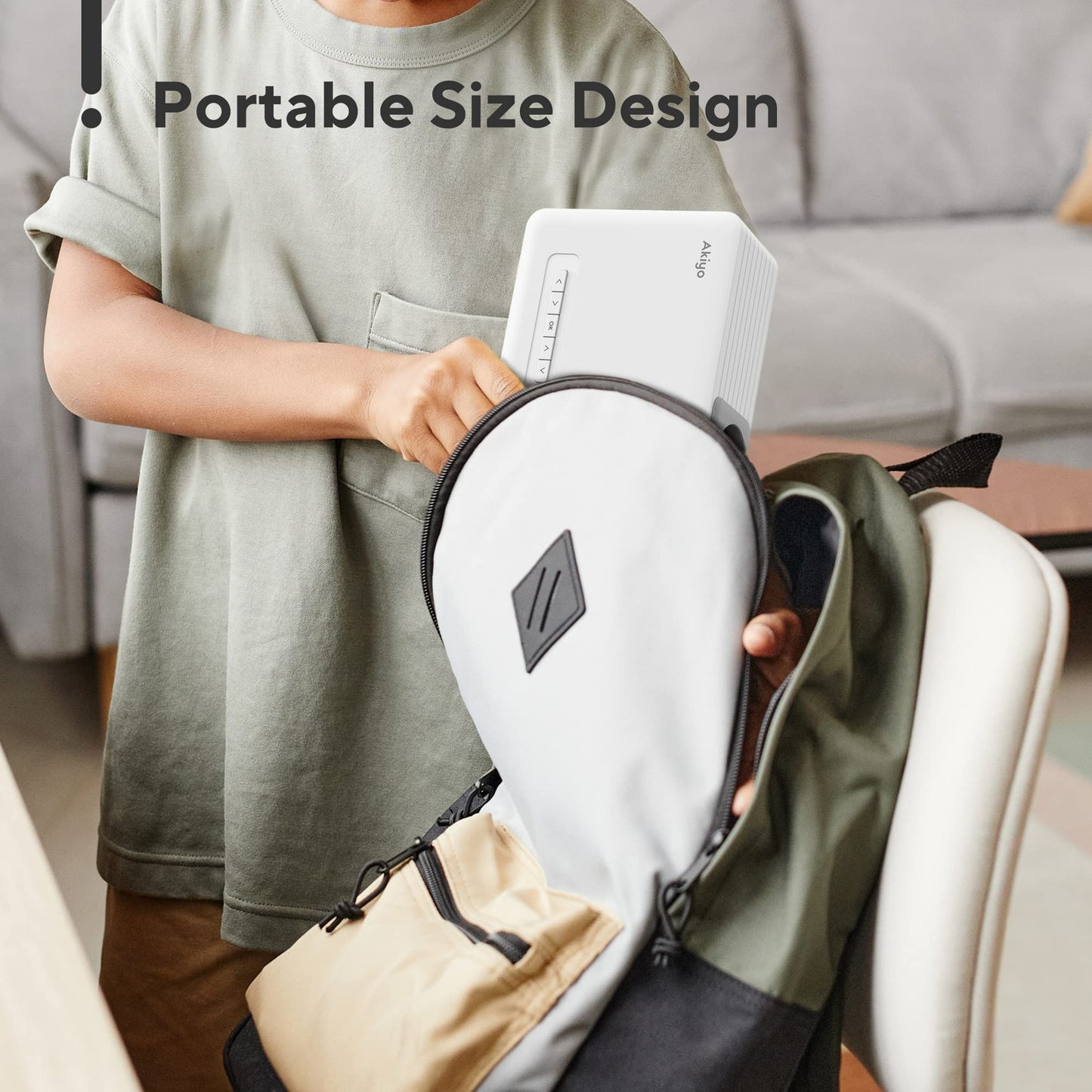 Mini Projector with WiFi and Bluetooth, AKIYO 1080P Supported Projector with Projector Stand, Portable Movie Projector for Home Theater/Outdoor, Compatible with iOS/Android/Laptop/TV Stick/HDMI/PS5