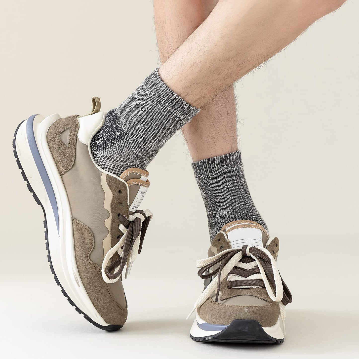 JORMATT Merino Wool Ankle Hiking Socks Men Outdoor Women Low Cut Camping Thermal Warm Cushioned Quarter Sock 3 Pairs, Mens Shoe Size 7-12