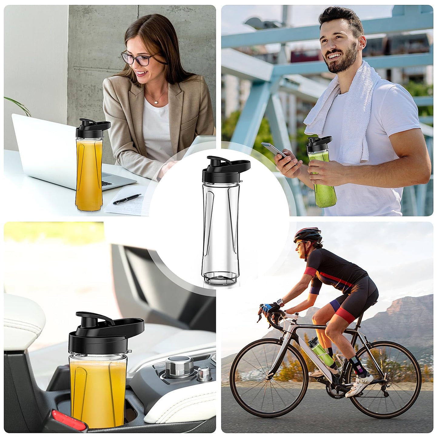 Electric Smoothie Blender, Powerful Small Blender with 2 Portable 20oz Tritan blender Bottles, BPA-Free Personal Blender with 4 Stainless Steel Blades, Mixer Smoothie Maker for Shakes and Smoothies