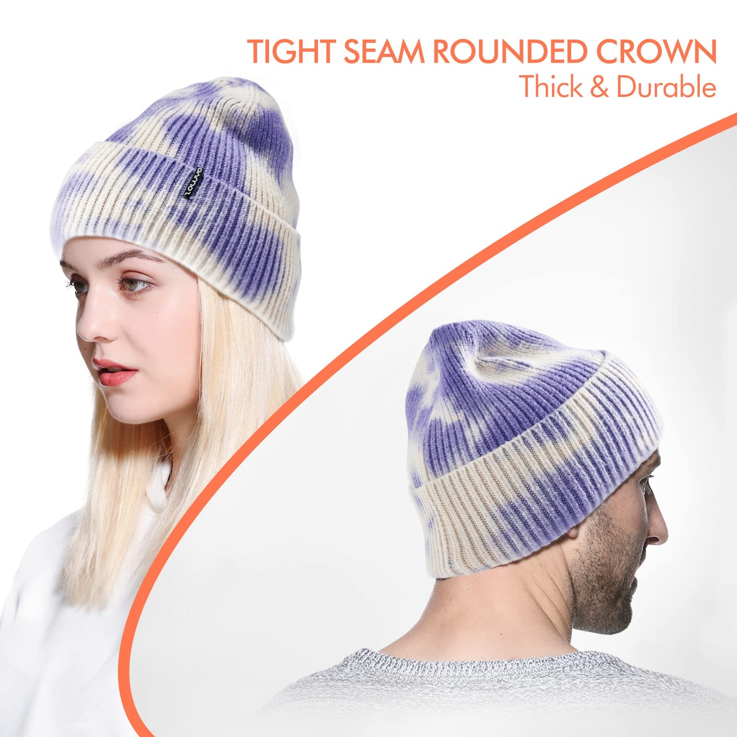 zowya Ultrawarm Winter Beanie for Men & Women Thermal Lining Double-Layer Skully Thick Knit Beanie, 1-Hat (Blue)
