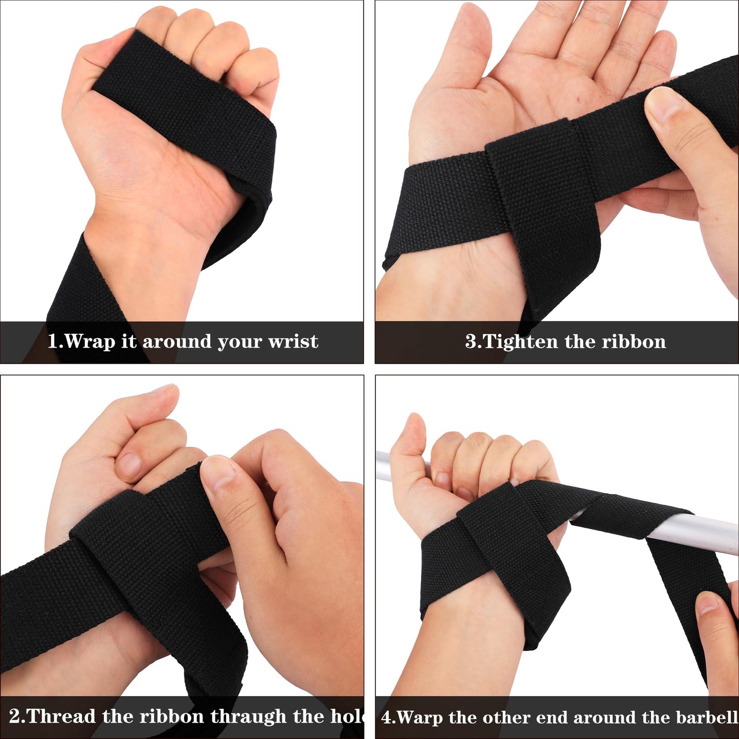 YZKEC 24" Cotton Weight Lifting Wrist Straps with Neoprene Cushioned Padded for Wrist Support and Protection,Weightlifting,Strength Training,Bodybuilding,Powerlifting,Dumbbell Workout,Men and Women