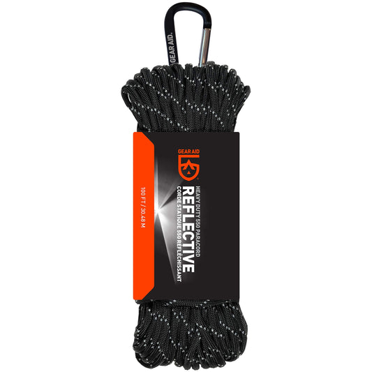 Gear Aid 80692 Para cord - 550 - Black/Reflective - 100ft.