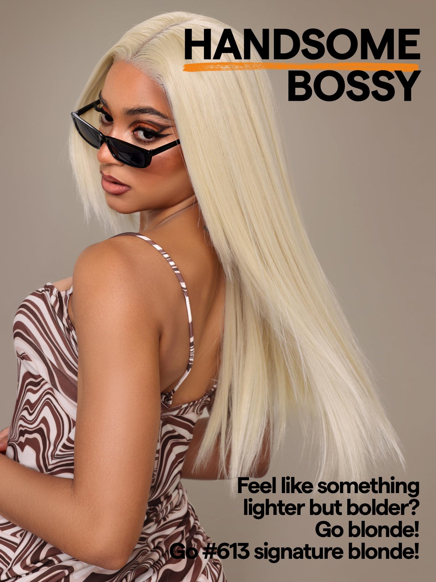 GORGIUS 613 Blonde Straight Wig 20 Inch Glueless Wigs 180% Density Pre Plucked with Natural Hairline Put On Go Wigs Crafted with Style-Archive Tech: Premium Fiber & Remy Human Hair Blend