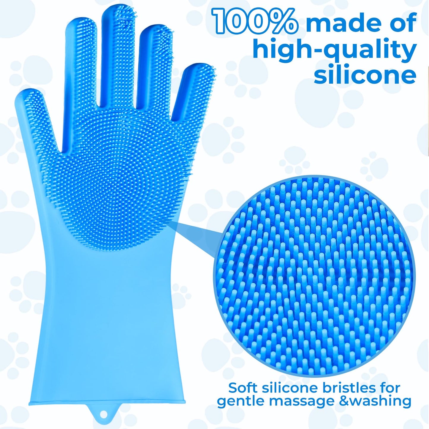 IDQQUQQ 2PCS dog washing gloves and dog bath brush, 2-in-1 pet shower set | Suitable for dogs, cats, bath massage, and pet grooming