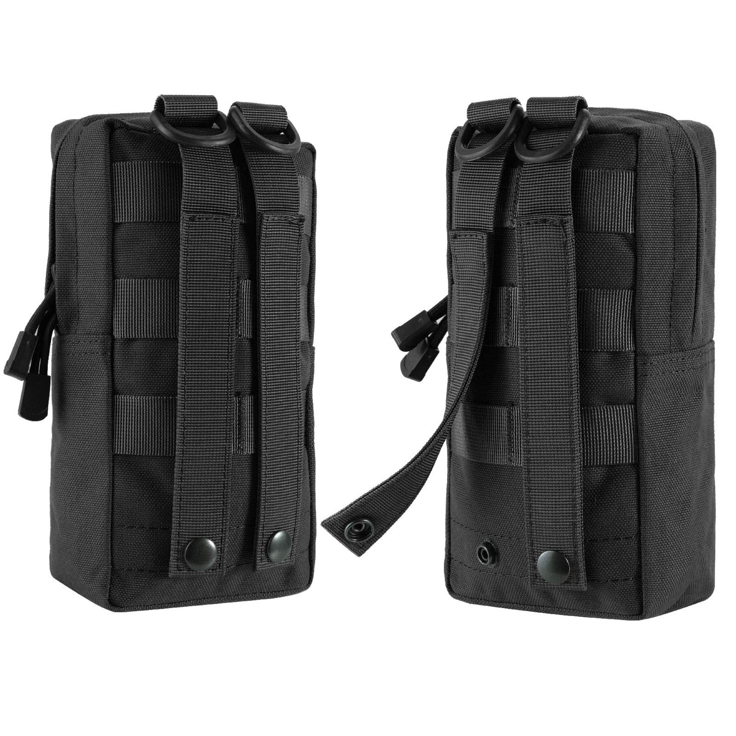 FRTKK 2 Pack Molle Pouches - Tactical Compact Water-Resistant EDC Pouch Small Utility Pouch Bags (Patch Included) (2 Pack-Black 3)