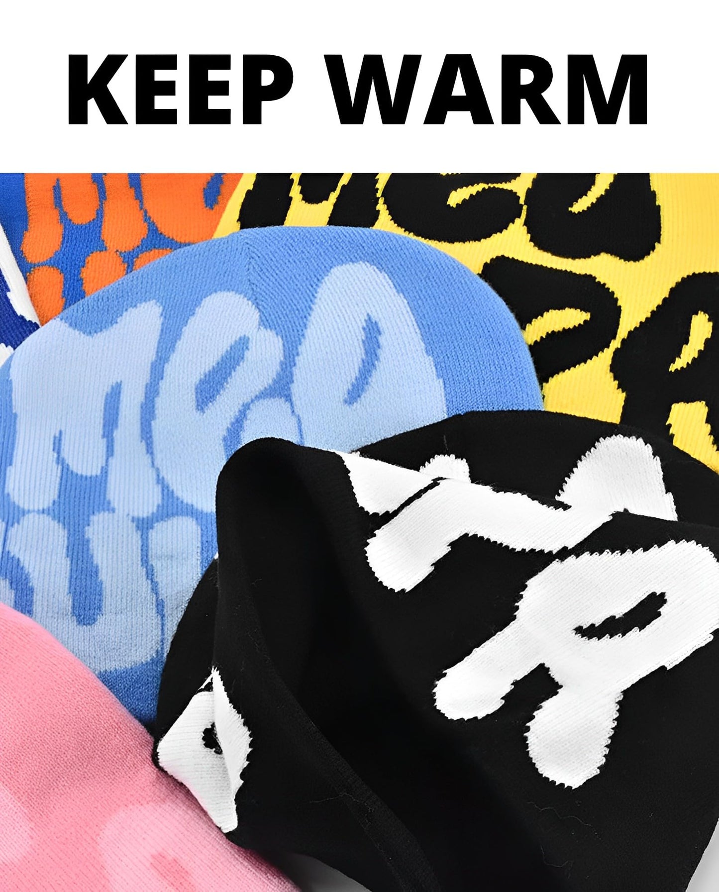 Y2k Beanie Monogrammed Graphic Winter Knit Hat Ideal Gift for Hip-hop Rapper (Black&Gray)