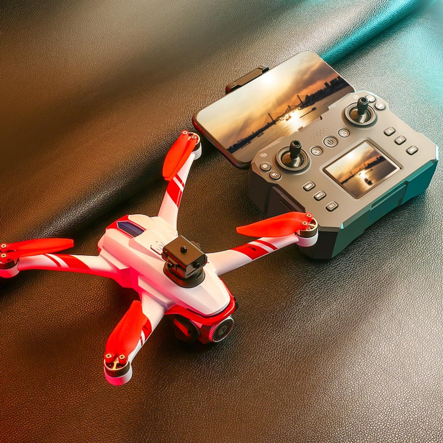 RC Drone With Screen Display Remote Control, 1080P Dual Camera, Optical Flow Hover, LED Lights, Speed Adjustment, Gravity Sensor, Brushless Motor, Trajectory Flight, 360 Degree Flip, APP Control, Headless Mode, One-Key Takeoff/Landing, Obstacle Avoidance,