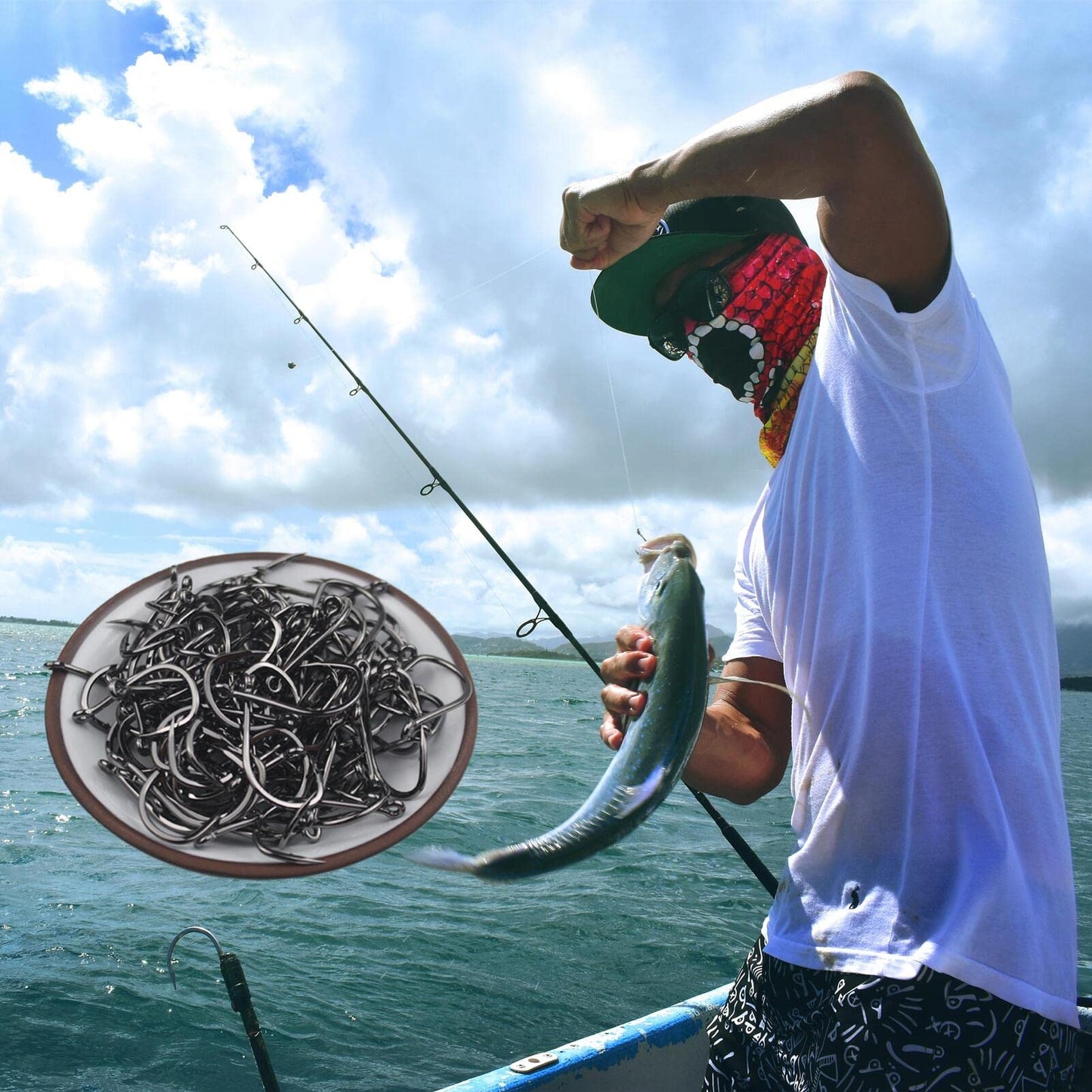 Freshwater Saltwater Fish Hooks Bulk Fishing Hooks Set Worm Catfish Hooks Fish Gear Equipment Supplies(400 PCS)