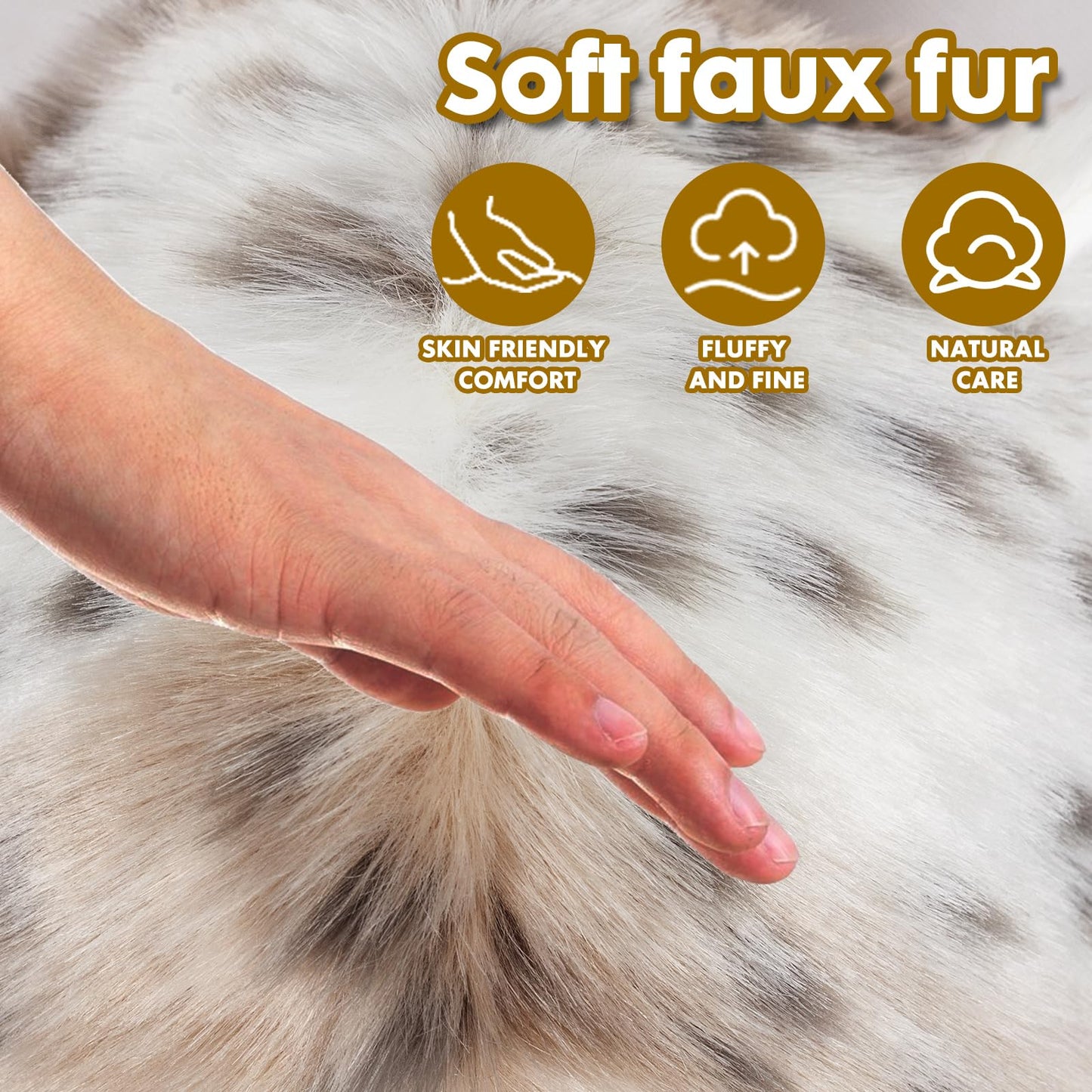 ShellKingdom Plush Novelty Animal Hat,3 in 1 Function Snow Leopard Faux Fur Full Animal Hood Hat Winter Warmer Cap
