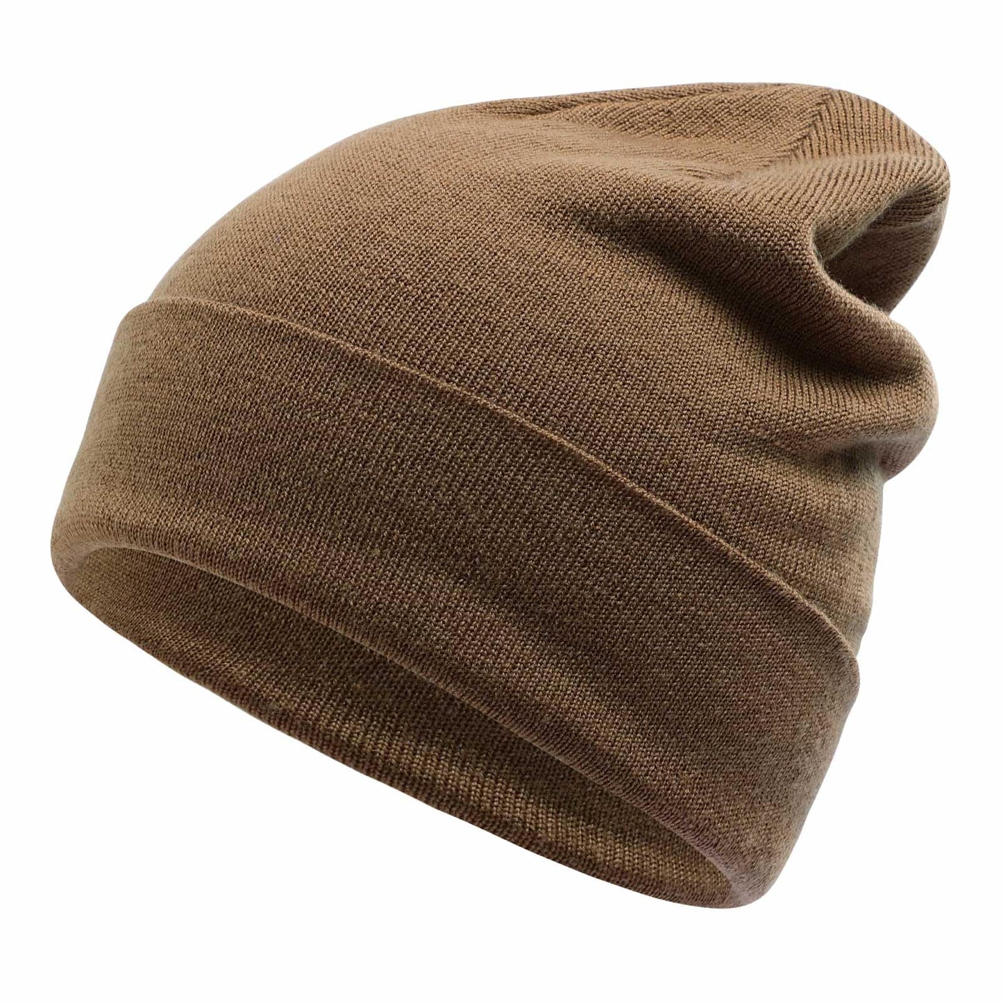 XXL Oversized 100% Merino Wool Beanie Hat for Men & Women, Extra Large Warm Winter Cap for Big Heads, Stretchy Knitted Cap