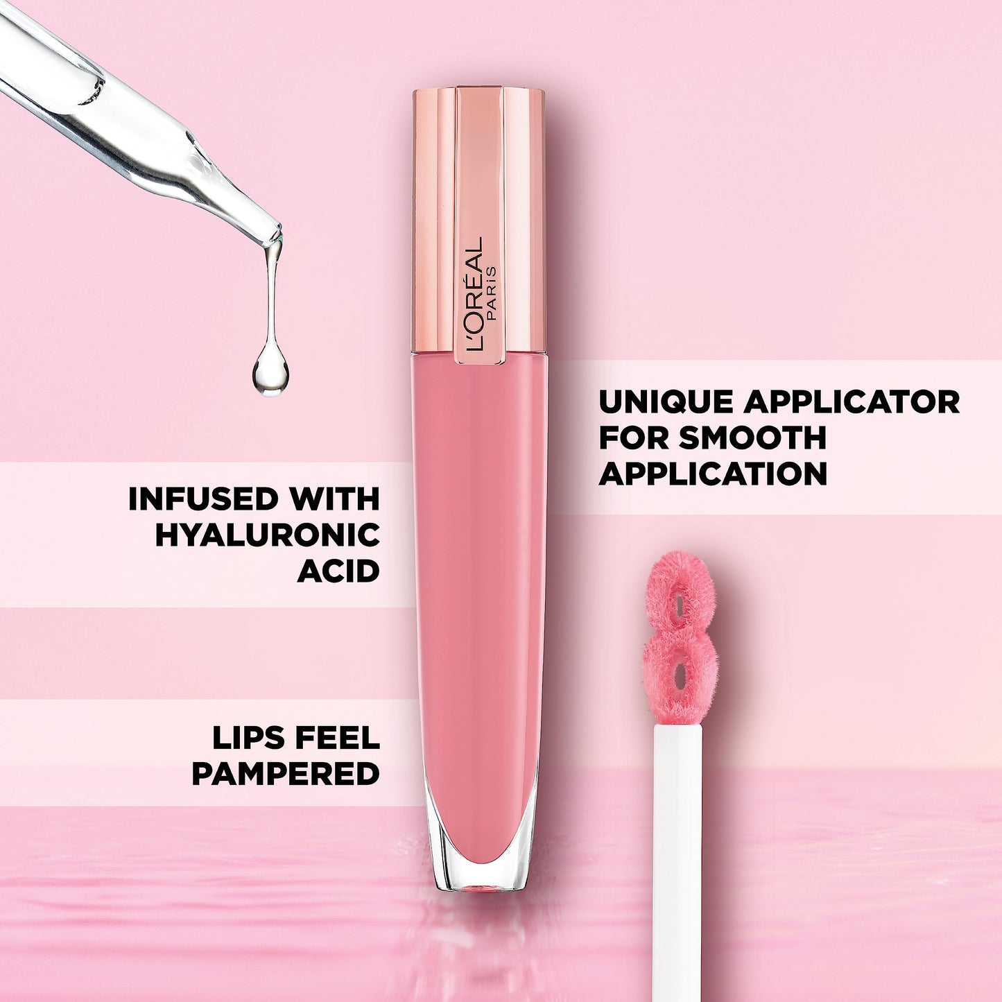 L'Oreal Paris Glow Paradise Hydrating Tinted Lip Balm-in-Gloss with Pomegranate Extract & Hyaluronic Acid, Ultra-Gentle, Non-Sticky Formula, Angelic Daydream, 0.23 fl oz