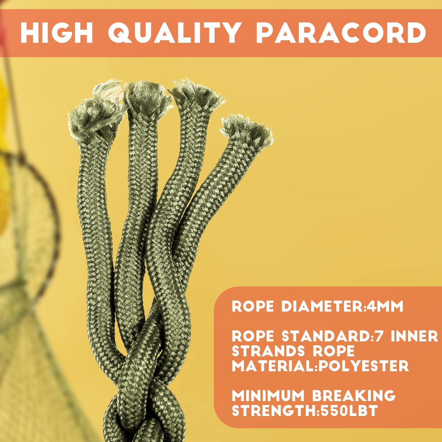 Frienda 2 Set Heavy Duty Paracord Lanyard Necklace Whistles Strap Braided 550 Keychain Lanyard for Outdoor Activities (Army Green)