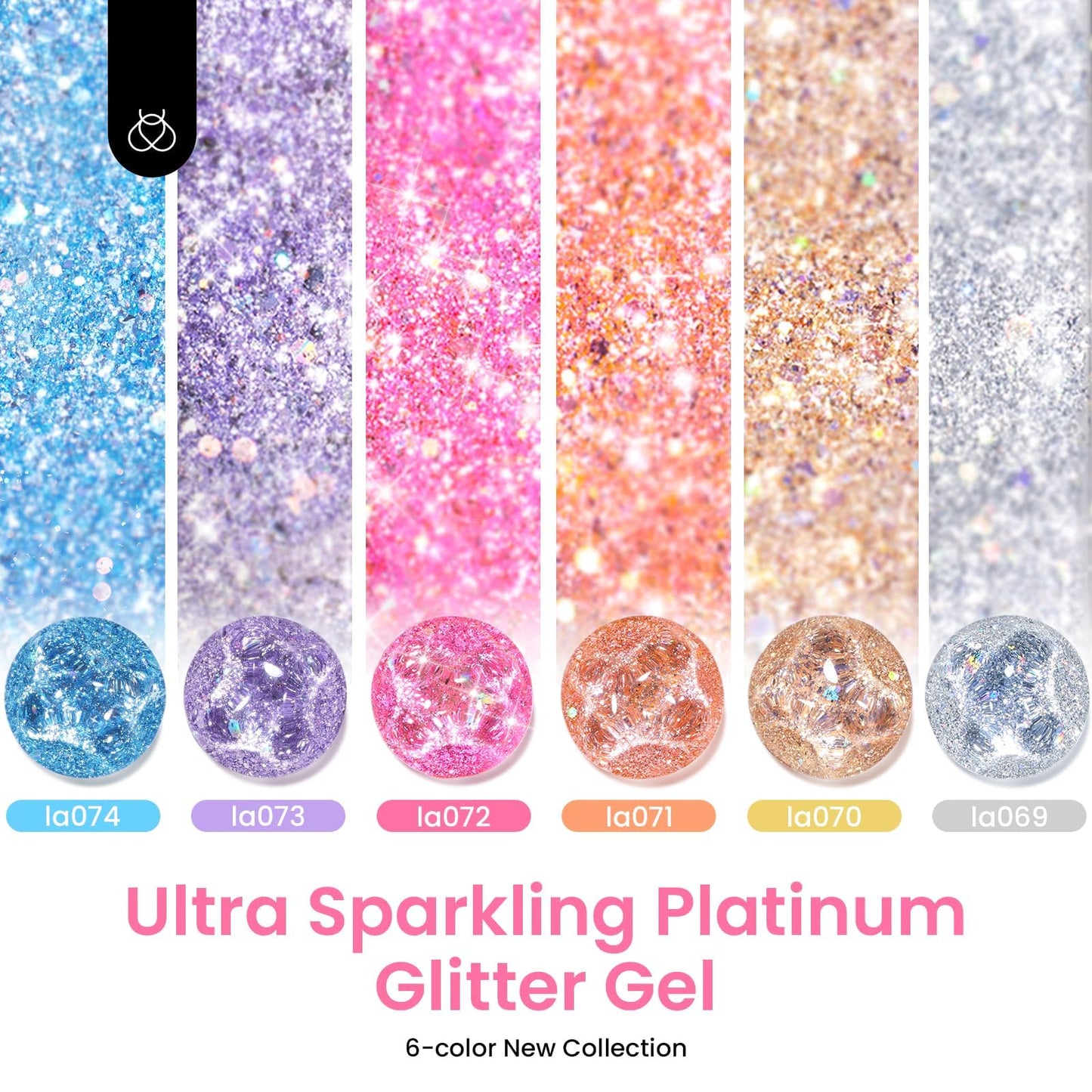 Beetles Glitter Gel Nail Polish 6 Colors Sparkle Silver Pink Blue Gel Polish Set Soak Off Uv Diy Manicure Kit Gifts for Women