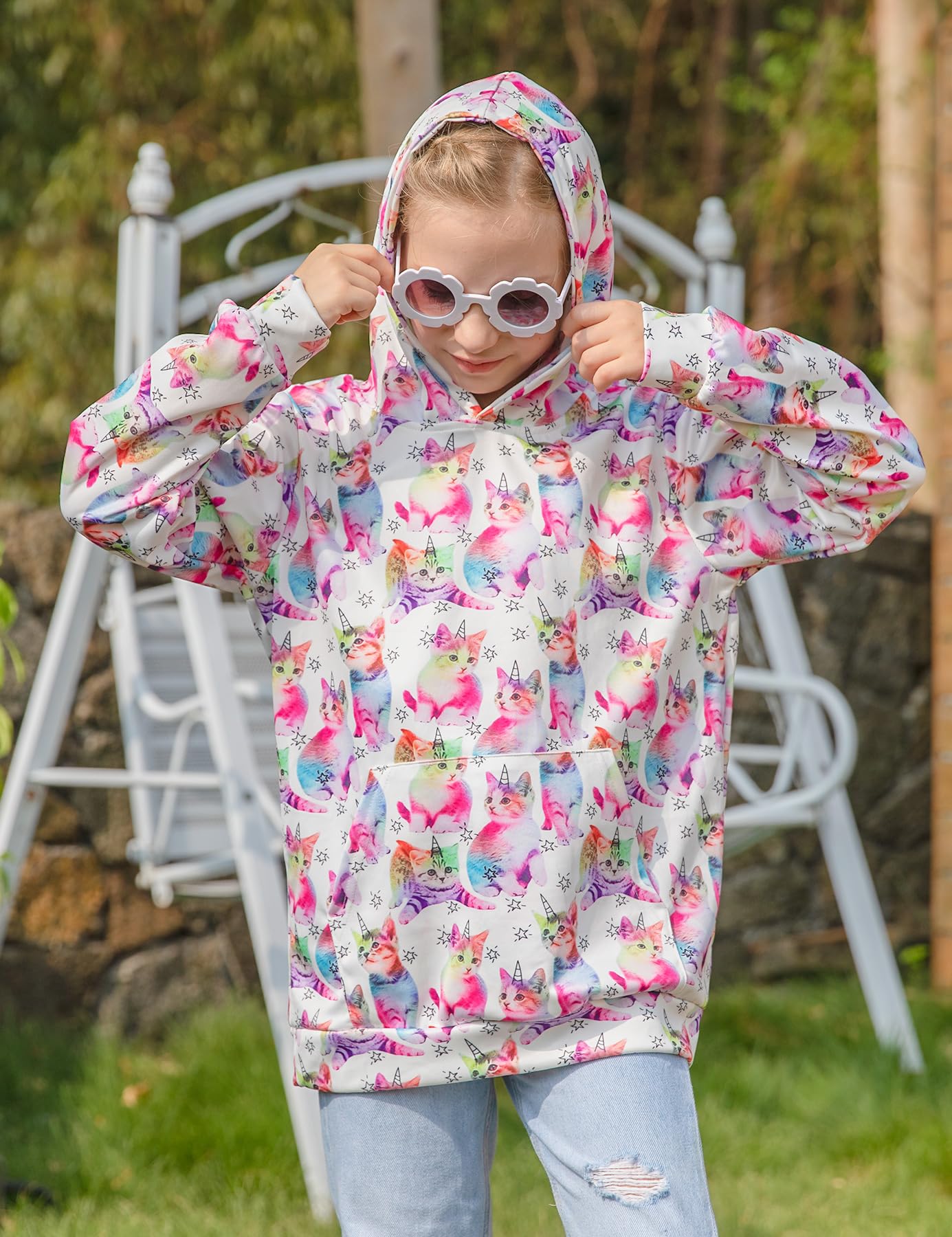 BFUSTYLE Kids Hoodies 4-6 Years Winter Clothes Cat Girls Sweatshirt Long Sleeve Little Girl Animal Pullover Hoody Size 6